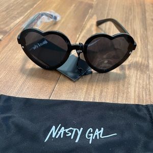 Nasty Gal Black Heart Sunglasses